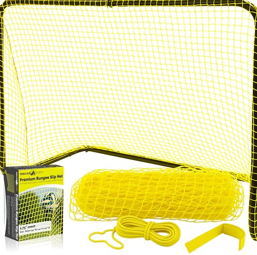 Park & Sun Sports Tornetz aus Nylon (Lacrosse und Fußball/Multisport) Bungee-Slip-Net Ersatz, Gelber Netz, 54 W x 44 H x 24 D