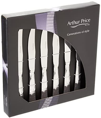 Arthur Price Classic Kings Set of 6 Steak Knives, Silver