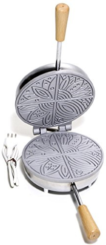 CBE Elettrodomestici 8030100CR Ferratelle Biscottiera Tonda, 600 Watt, Cromato