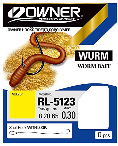 Balzer Wurm Haken Gr. 1, Monofilament, Fishing Hook, Fischereiangel, 1 Hakengr., 65cm Vorfachlänge, 0,40mm Vorfachstärke, 10 Stk.