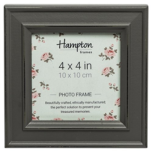 Hampton Frames | Marco de fotos cuadrado Paloma, 14,5 x 14,5 x 2,5 cm, gris, madera | Estilo moderno, diseño Shabby Chic, apto para pared o sobremesa, fácil colocación