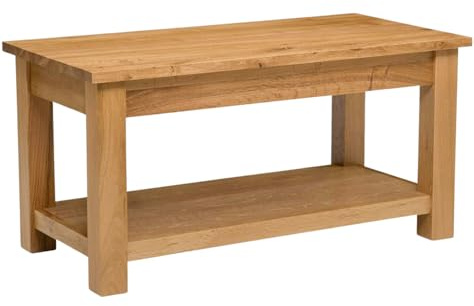 Hallowood Furniture Waverly Oak Large Coffee Table with Lower Storage Shelf