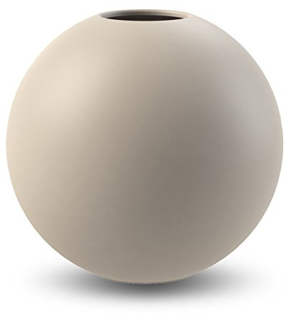Cooee Design Ball-Vase aus Porzellan in der Farbe Sand Handgefertigt, Maße: 20cm x 20cm x 19cm, HI-028-03-SA