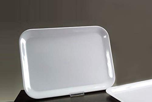 Gicos Vassoio Rettangolare Senza Manici in MELAMINA Serie Bianco 33X25CM LAD-598869