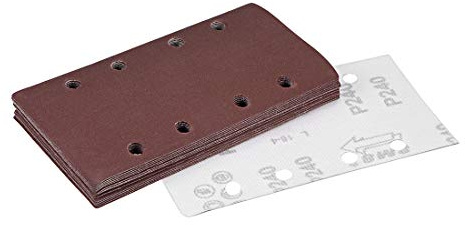 sourcing map 240 Grit 1/3 Sanding Sheet Sander Sandpaper Hook and Loop Pads 8 Hole 15pcs
