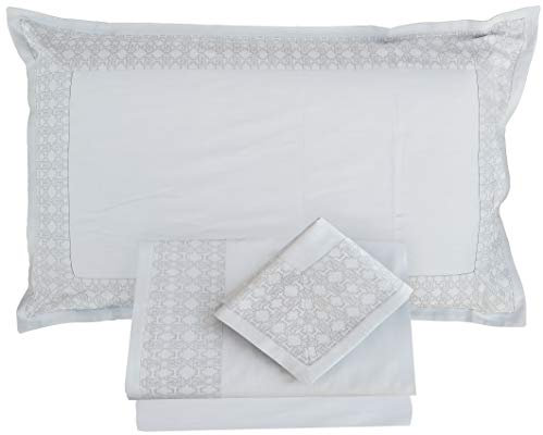 Roberto Cavalli Completo Letto Lenzuolo 2 Due Piazze Matrimoniale Araldico New Jacquard 100% Raso Di Puro Cotone Lenzuolo Sopra + Federe + Sotto con Angoli