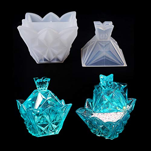 FineInno Epoxihartsformar, hartsform, pyramidformer, gjutform, minismyckeskrin, hartsform, gör-det-själv pyramidlåda, silikonform för försörjning (pyramidform)