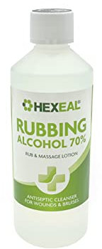 Hexeal 70% Rubbing Alcohol 500ml – 500ml Bottle of Lab Grade Isopropyl Alcohol 70% / Isopropanol – Cleaning Fluid, Disinfectant & Solvent for Paint Thinning – Degreaser & Sanitiser