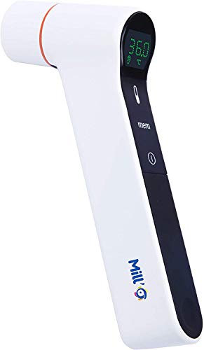 MILL'O SANTÉ Thermomètre Médical Infrarouge Sans Contact Affichage Multicolore et Rétroéclairé Couleur Blanc