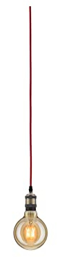 Paulmann 79770 Neordic Pendelleuchte Eldar inkl. Stecker max. 20 W Rot, Nickel gebürstet Wohnzimmer Metall Pendellampe E27