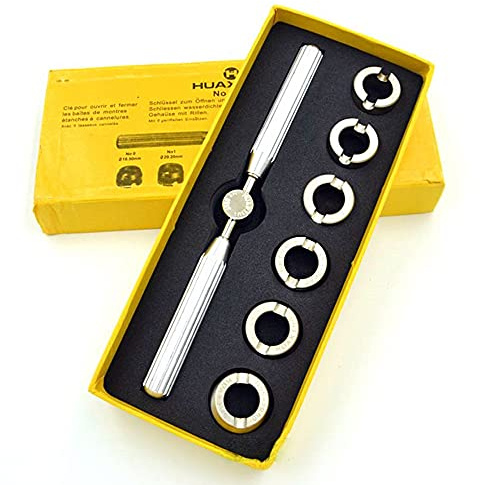 CENPEK Uhrengehäuseöffner 5537 Präzisions-Handuhrmacher-Schrauben-Set, Gehäuseöffner, Schließer, Entferner, 7-teilig