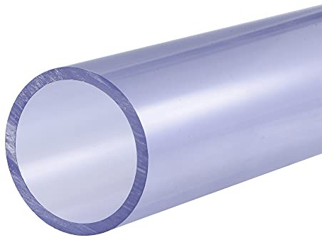 sourcing map PVC Rohr, Durchmesser 43 mm Länge 0.2m Rund Kunststoffrohr für Garten, Aquarium, Wasserleitung, Kabelkanal, lüftungsrohr (Transparentes Blau) | Rund, PVC-Rohr, 50 mm Außendurchmesser, 0,2 m, hohe Transparenz für Wasser, Handwerk, Displays
