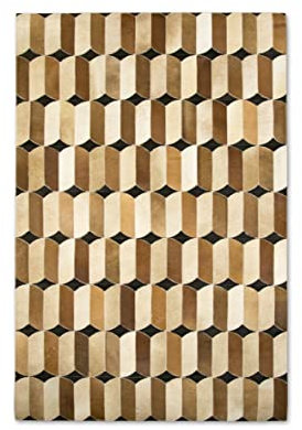 Zerimar Naturlederteppich | Maße: 140x70 cm | Patchwork-Teppich | Patchwork-Teppich | Dekorative Teppiche | Wohnzimmerteppich aus Rindsleder | Schlafzimmerteppiche