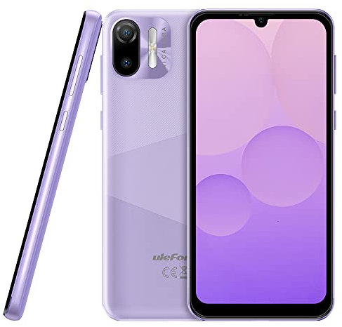 Android 12 Mobile Phone Unlocked Ulefone NOTE 6T, 2.0GHz Quad Core 3GB+64GB, 8.5mm Ultra Slim DUAL SIM-Free Smartphone, 6.1'' HD+ Screen, 3-Card Slot, 4G Phone, 13MP+5MP Camera, Face Unlock GPS Purple