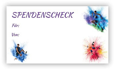 Fitness-bunt Spendenscheck PR-Scheck Dekoscheck (1 Stück) - Größe: 60 x 34 cm