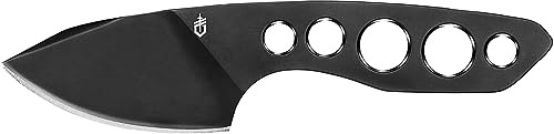 Gerber Gear DIBS Couteau de poche et fourreau – Lame fixe de 6,3 cm – Équipement et équipement EDC – Noir mat
