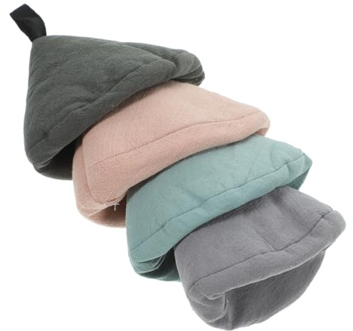 Alipis Pot Handle Covers Triangle Fabric Pot Clip -Japanese Cotton Cloth Heat Resistant - Assorted Colors, Kitchen Grip Holder for Hot Pan Protection, 4Pcs