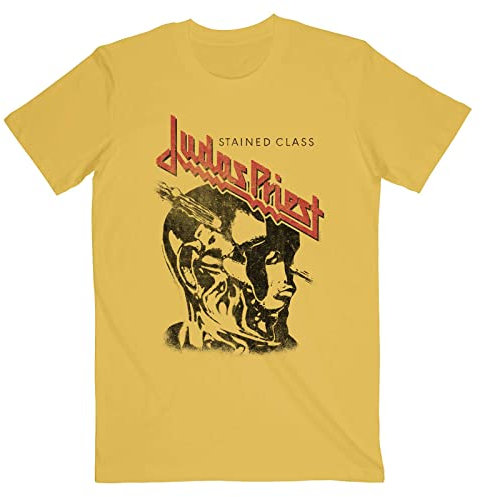 Rock Off Judas Priest Stained Class Vintage Head Officiel T-Shirt Hommes Unisexe (Small)