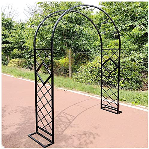 Schwer Rosenbogen Verzinkt Gartenbogen Metall Stabil Torbogen Für Kletterpflanzen Freistehend Pflanzen Rankhilfe Rankgitter Rosengestell Rankbogen 140x230cm 240x230cm 280x230cm ( Color : Schwarz , Siz