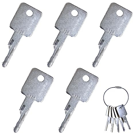 Juego de 5 llaves de encendido de repuesto para interruptor de arranque de excavadora, apto para máquinas de excavadora agrícolas Bobcat, fábricas, volquetes, bulldozers y rodillos