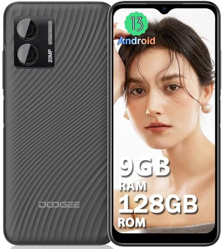 DOOGEE N50S [2024] Teléfono Móvil Libres 9GB RAM+128GB ROM(TF 1TB), 20MP AI Cámara, 6,52 Pulgadas HD+ Smartphone Android 13, 4200mAh Batería, 4G Dual SIM/Octa Core/OTG/GPS/Face ID