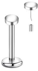 Lantine Gewindelose Nasenpiercing stecker G23 Titan 18g Push In Flat Back Knorpel Piercing 6mm Helix Tragus Lobe Piercing Schmuck