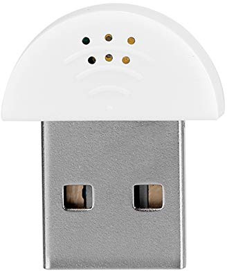 Vvikizy Mini Micrófono Portátil USB para Grabación de Voz, Adaptador de Micrófono de Audio para Ordenador y PC (Blanco)