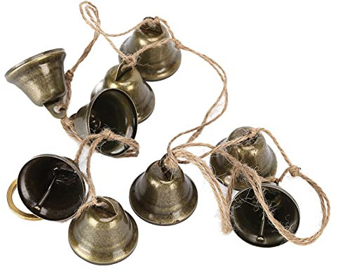 Aladeno Hängeglocken, Weihnachtsglocken, dekorative Glocken, Schnur, Kunsthandwerk, Dekorationsglocken, Laute Kupferglocken, DIY-Bastelzubehör für Zuhause, Büro, Wand,