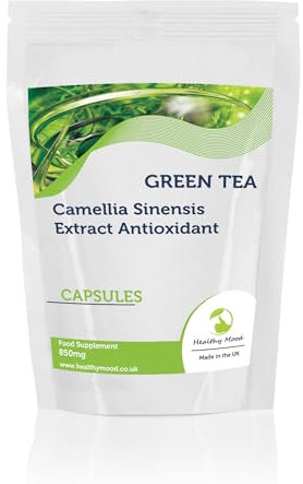 Green Tea 850mg 250 Capsules - High-Potency Antioxidant Supplement for Energy Boost & Metabolism Support