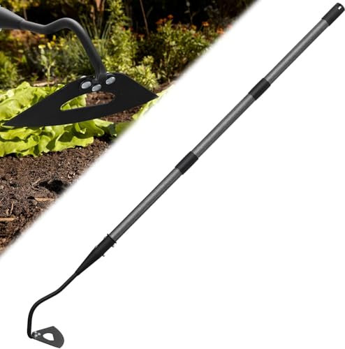 Garden Hoe for Weeding Tool, Heavy Duty Dutch Weeding Hoe Gardening Hand Hoe for Women Kids Men, Metal Garden Weeder Rake Weed Puller for Lawn Long Handle 215 cm