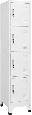 Xichuzi Schließfachschrank mit 4 Fächern, Wertfachschrank, Fächerschrank, Schließfachschrank, Spinte Schrank, Schließfach, Aufbewahrungsschrã¤nke, 38 x 45 x 180 cm
