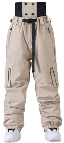 Skihose weiß Damen, Damen Wasserdicht Winter Skihose Gefüttert Baggy Snowboardhose Thermohose Outdoorhose Winddicht Warm Schneehose Winterhose Atmungsaktiv Fahrradhose Funktionshose