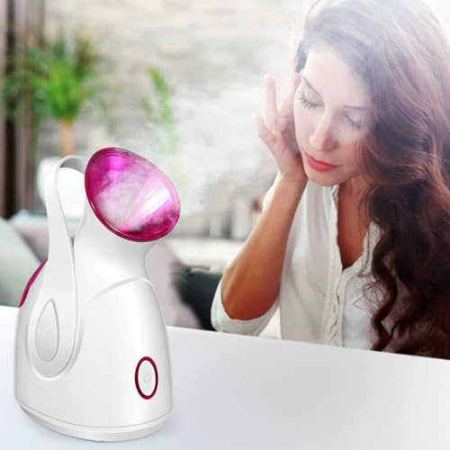 UUE Gesichtssauna, Gesichtsdampfer 4 teiligen, 65ml Face Steamer, Facial Steamer Eingeb mit UV-Entkeimungslampe, 10-Minuten-Gesichtsspray, Gesichtssauna Dampf Porenreiniger