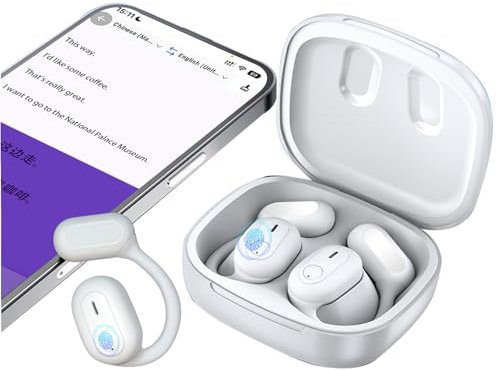 Ai Kopfhörer Übersetzer, 2025 Übersetzungskopfhörer, 144+ Sprachen Kopfhörer Übersetzer Echtzeit mit App, Bluetooth-übersetzungs-ohrhörer für iOS und Android, Reisen und Business (Weiß)