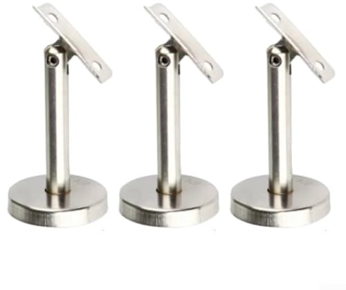 Niceminiwall 3Pack Stainless Steel Handrail Brackets, Adjustable Wall Mounted Stair Railing Support, Column Brackets for Home Commercial Use, Easy Install (80mm-A)
