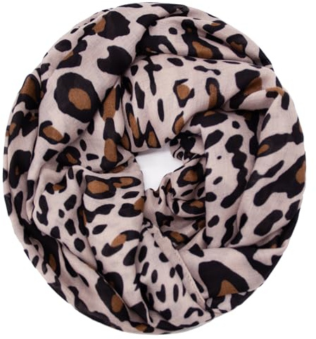 Glamexx24 Damen Schal Leo Muster Langschal Loop Schlauchschal Tuch XXL Loopschal Mädchen Animal Print Tuch
