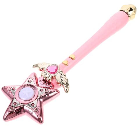 BESTonZON Feenstab Glitzernder Feensternstab Leuchtstab Thanksgiving Sternstab Prinzessinnenstab Leuchtstab Weihnachtssternstab Prinzessinnenstab Stab Rosa Kunststoff
