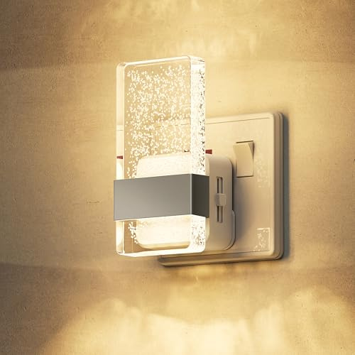 LOHAS-LED Night Light Plug in Wall, Acrylic Nightlight with Dusk to Dawn | Dimmable Nightlight 0-100LM, 3000K Warm White, Plug in Night Light for Hallway, Bathroom, Bedroom, Kitchen