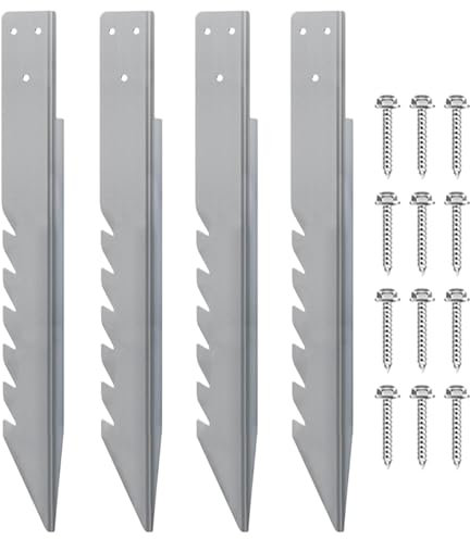 Réparation de Poteaux de Clôture | Kit de Réparation Renforcé pour Poteaux - Accessoires de Terrasse avec Ancrage au Sol pour Jardin, Cour et Maisonnettes