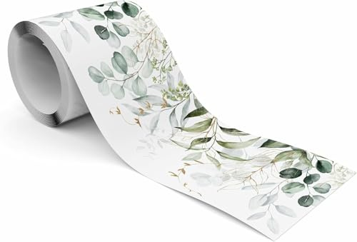 Muralo Bordüre Eukalyptusblätter, Kunstdruck - 10x300 cm | Modernes Design, hochauflösender Druck - ideal für Wohnzimmer und Schlafzimmer, Ein echter Hingucker in jedem Zuhause