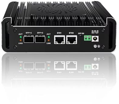 CYMINILMDPC 2x10G SFP+ Firewall Mini PC, N100,Processor, 2x2.5G i226-V LAN Ports, Dual NVMe SSD Slots, DDR5 RAM Support, Proxmox Ready, Compact Home Server/NAS/Virtualization Router