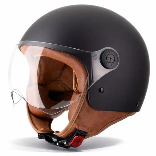 VINZ Duoro Casco Scooter / Moto Donna E Uomo | nelle taglie dalla XS-XXL | Jet con Visiera | Certificato ECE 22.06 | Disponibile in colori diversi