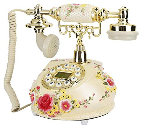 Telefono Antico Retrò, Telefono Da Scrivania Classico In Stile Pastorale Retrò Con Campanello In Metallo Classico, Telefono Fisso Con Cavo E Display Lcd Per Casa, Ufficio, Hotel, Galleria D'Arte