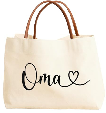 MYHALF Canvas Tragetasche Mama Oma Bride Lehrer Kollegin Geschenk Stoffbeutel Shopper Bag Einkaufstasche Geschenkidee für Mutter zum Geburtstag Muttertag Weihnachten
