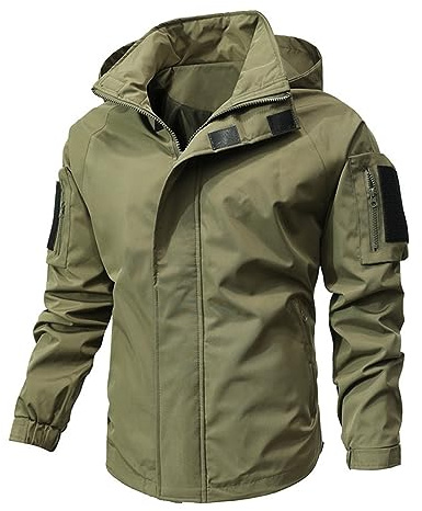 Generico Impermeabile Uomo Antipioggia Lungo Running Giacca Invernale Cappotto Giacconi Giubbino Lunga Giubbotto Da Lavoro Eleganti Autunno Abbigliamento Giacche Cerata Parka Verde XXL