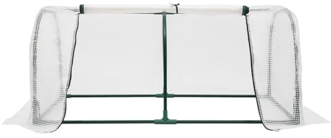 Gewächshaus klein Mini Foliengewächshaus 120 x 60 x 50cm Tomatengewächshaus mit 2 Aufrollbare Tür für Balkonen, Terrassen, Hochbeeten