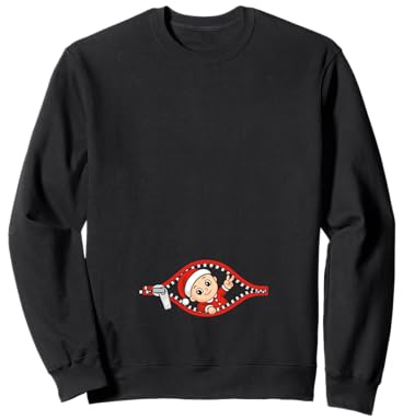 Annonce Grossesse Femme Noel Costume Noël Enceinte Sweatshirt