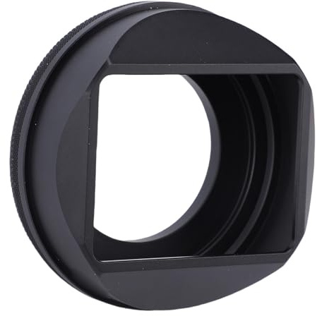ASHATA Paraluce Quadrato in Metallo per Fotocamera Fuji X100VI XE5 Paraluce Magnetico per Obiettivo Fotografico da 39-49 Mm, Magnetico o Filettato Installazione Rapida (BLACK)