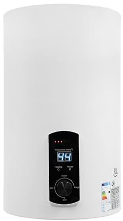 Scaldabagno elettrico 30 litri sottopiano 2000 W con set doccia – Riscaldamento rapido 25 – 75 °C, montaggio a parete per cucina e bagno, doccia inclusa
