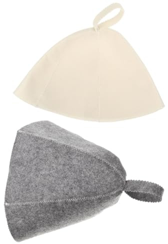 SEWACC 2 Stück Saunahüte aus Filz Atmungsaktive Saunahauben mit Hitzeschutz Leichter Haarschutzhut für Damen und Herren Saunazubehör für Langes und Lockiges Haar